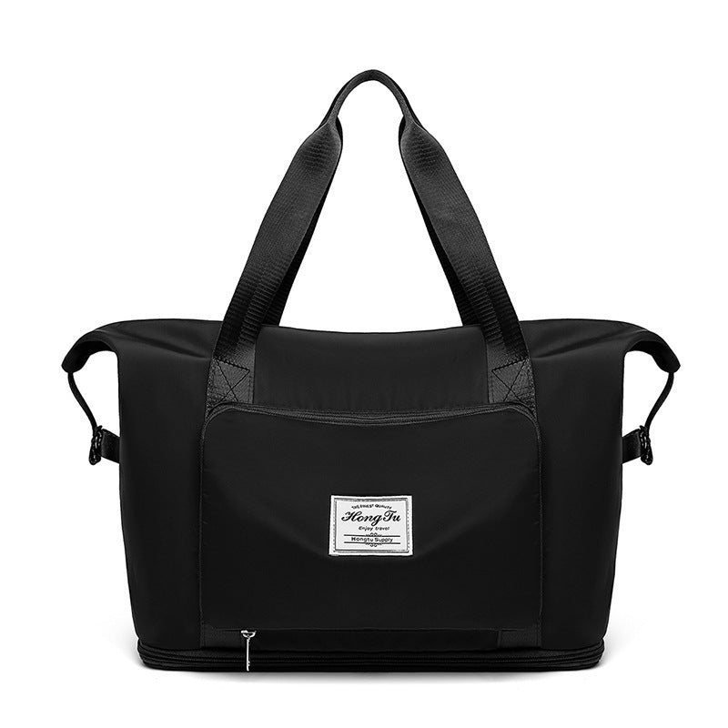 Foldable Travel Gym Bag for Women – Large Capacity Waterproof Duffel Bag with Wet Pocket & Luggage Strap
