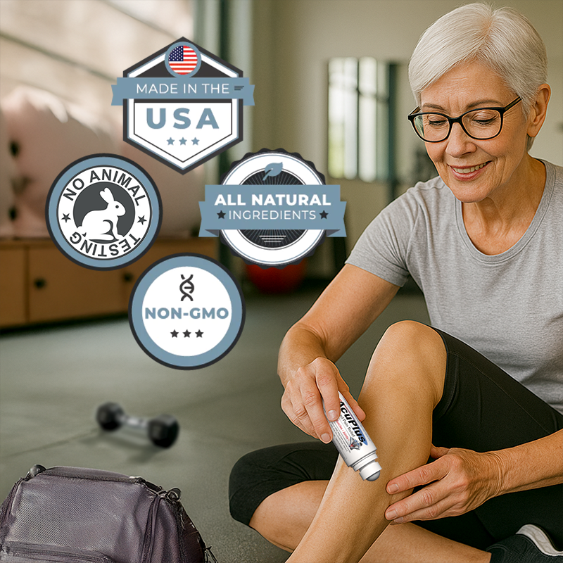 AcuPlus 3 oz Pain Relief Roll-On – Hands-Free Menthol Pain Relief for Muscles and Joints