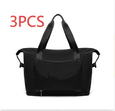 Foldable Travel Gym Bag for Women – Large Capacity Waterproof Duffel Bag with Wet Pocket & Luggage Strap