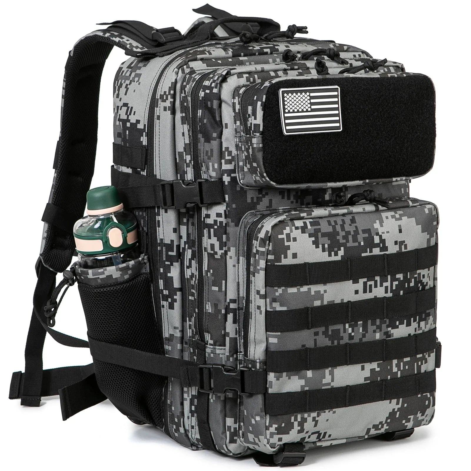 45L Tactical Backpack survival Bag Hunting MOLLE Backpack GYM For Men EDC Outdoor Hiking Rucksack Witch Bottle Holder