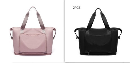 Foldable Travel Gym Bag for Women – Large Capacity Waterproof Duffel Bag with Wet Pocket & Luggage Strap