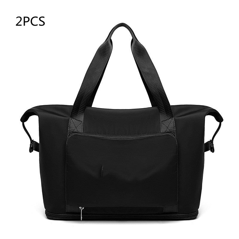Foldable Travel Gym Bag for Women – Large Capacity Waterproof Duffel Bag with Wet Pocket & Luggage Strap